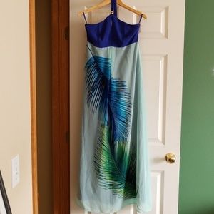 Peacock print dress